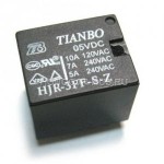 112213 TIANBO 5v/10A MINI, 5 контактное реле, MINI, без разъема, 10А, 5В