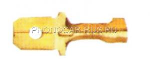 Плоский коннектор "папа". Входной размер: 2,8х0,5мм, со стоппером 